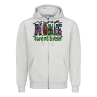 Dove Grey home sweet home Zipper Hoodie - CowhideDigitalArt