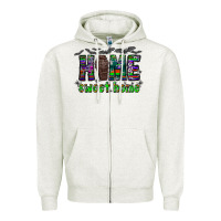 Oatmeal Heather home sweet home Zipper Hoodie - CowhideDigitalArt