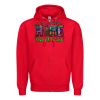 Red home sweet home Zipper Hoodie - CowhideDigitalArt