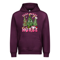 Mauve Wine very merry nurse Urban Hoodie - MaliasSmallBusiness
