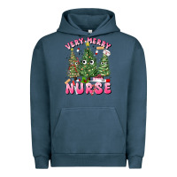 Pigment Midnight Navy very merry nurse Urban Hoodie - MaliasSmallBusiness