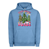 Pigment Pebble Blue very merry nurse Urban Hoodie - MaliasSmallBusiness