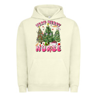 Pigment Pistachio very merry nurse Urban Hoodie - MaliasSmallBusiness