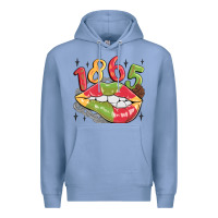 Colony Blue 1865 juneteenth lips Premium Hoodie - MaliasSmallBusiness