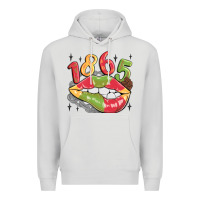 Dove Grey 1865 juneteenth lips Premium Hoodie - MaliasSmallBusiness