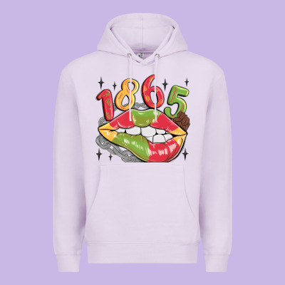 1865 Juneteenth Lips Premium Hoodie Designed By Maliassmallbusiness