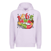 Lilac 1865 juneteenth lips Premium Hoodie - MaliasSmallBusiness