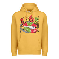 Mustard 1865 juneteenth lips Premium Hoodie - MaliasSmallBusiness