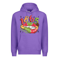 Purple 1865 juneteenth lips Premium Hoodie - MaliasSmallBusiness