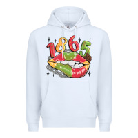 White 1865 juneteenth lips Premium Hoodie - MaliasSmallBusiness