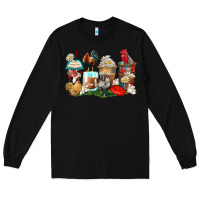 Black rooster coffee cups Long Sleeve Tee - Zillion Design Studio