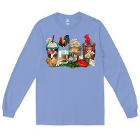 Colony Blue rooster coffee cups Long Sleeve Tee - Zillion Design Studio