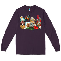 Plum rooster coffee cups Long Sleeve Tee - Zillion Design Studio