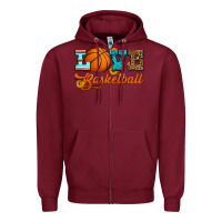 Burgundy love basketball Zipper Hoodie - HRA Design Shop