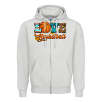 Dove Grey love basketball Zipper Hoodie - HRA Design Shop