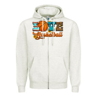 Oatmeal Heather love basketball Zipper Hoodie - HRA Design Shop