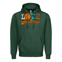 Sports Green love basketball Zipper Hoodie - HRA Design Shop