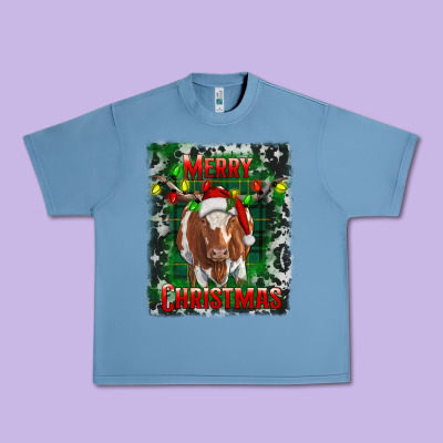 Urban Heavy Tee Western Merry Christmas Longhorn Cow