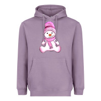 Lavender winter pink snowman and hat Heavyweight Hoodie - AdoDesignShop
