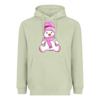 Matcha winter pink snowman and hat Heavyweight Hoodie - AdoDesignShop