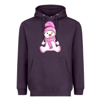 Plum winter pink snowman and hat Heavyweight Hoodie - AdoDesignShop