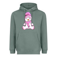 Sage winter pink snowman and hat Heavyweight Hoodie - AdoDesignShop