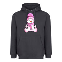 Winter Pink Snowman And Hat Heavyweight Hoodie | Teevron
