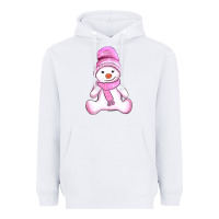 White winter pink snowman and hat Heavyweight Hoodie - AdoDesignShop