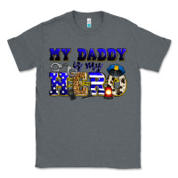 Charcoal Heather my daddy is my hero police Classic Tee - Zillion Design Studio
