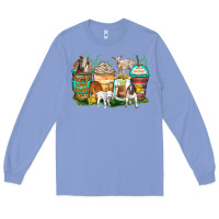 Colony Blue goats coffee cups Long Sleeve Tee - Zillion Design Studio