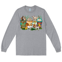 Heather Grey goats coffee cups Long Sleeve Tee - Zillion Design Studio