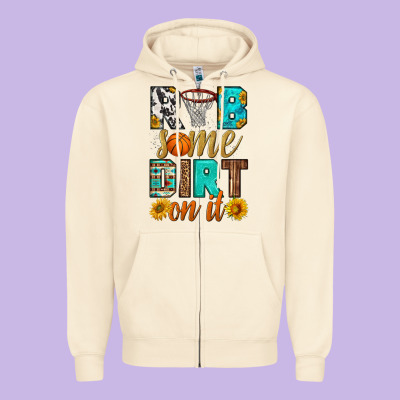 Rub Some Dirt On It Basketball Zipper Hoodie Designed By Hra Design Shop