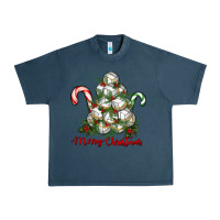 Midnight Navy Merry Christmas Volleyball Urban Heavy Tee - RanaPortraitStore
