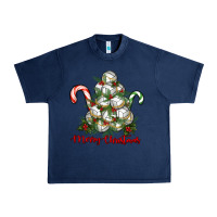 Navy Merry Christmas Volleyball Urban Heavy Tee - RanaPortraitStore