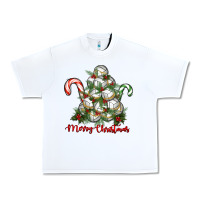 White Merry Christmas Volleyball Urban Heavy Tee - RanaPortraitStore