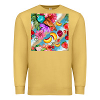 Antique Gold flowers ice cream fruit Premium Sweatshirt - BundleAndBundleShop