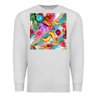 Dove Grey flowers ice cream fruit Premium Sweatshirt - BundleAndBundleShop