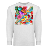 Oatmeal Heather flowers ice cream fruit Premium Sweatshirt - BundleAndBundleShop