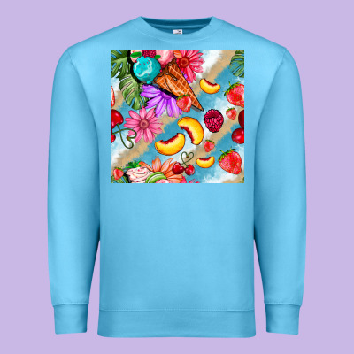 Flowers Ice Cream Fruit Premium Sweatshirt Designed By Bundleandbundleshop