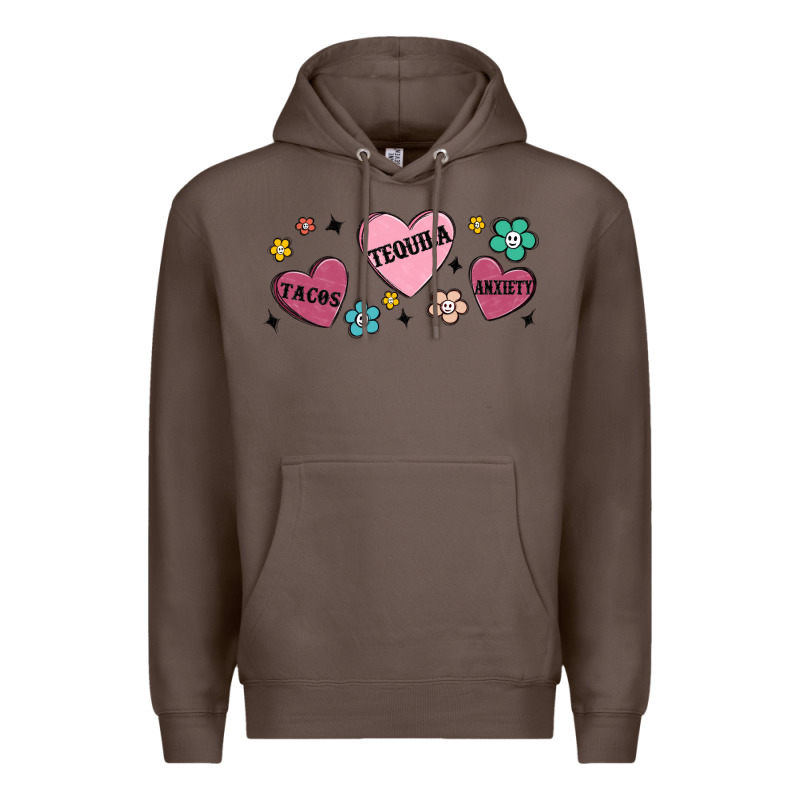 Tacos Tequila Anxiety Premium Hoodie by MaliasSmallBusiness | Teevron