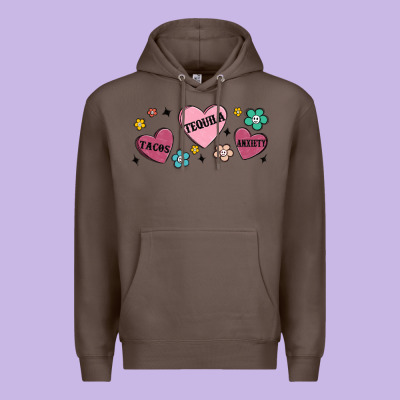 Tacos Tequila Anxiety Premium Hoodie Designed By Maliassmallbusiness