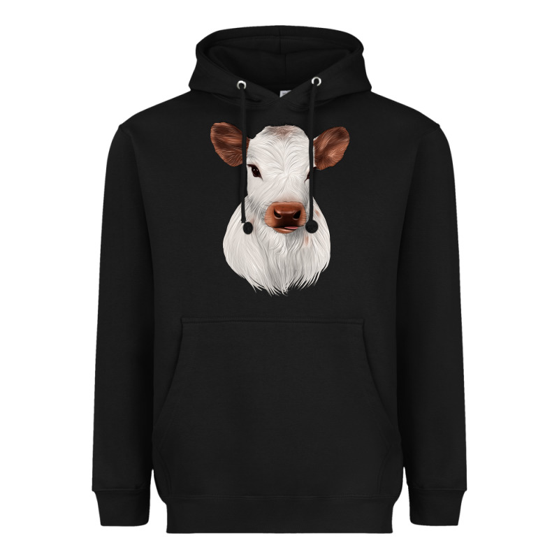 White Cute Calf Heavyweight Hoodie by JahusDesignShop | Teevron