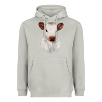 Moon Dust White Cute Calf Heavyweight Hoodie - JahusDesignShop