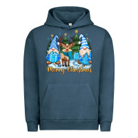 Pigment Midnight Navy merry christmas gnome Urban Hoodie - MaliasSmallBusiness