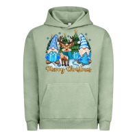 Pigment Oil Green merry christmas gnome Urban Hoodie - MaliasSmallBusiness