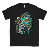 Black indian feather headdress with western  patterns Classic Tee - RanaPortraitStore