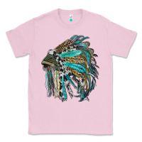 Bubblegum Pink indian feather headdress with western  patterns Classic Tee - RanaPortraitStore