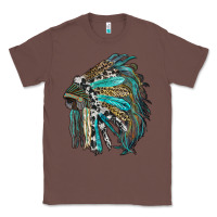 Chestnut indian feather headdress with western  patterns Classic Tee - RanaPortraitStore
