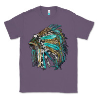 Lavender indian feather headdress with western  patterns Classic Tee - RanaPortraitStore
