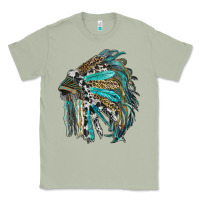 Matcha indian feather headdress with western  patterns Classic Tee - RanaPortraitStore